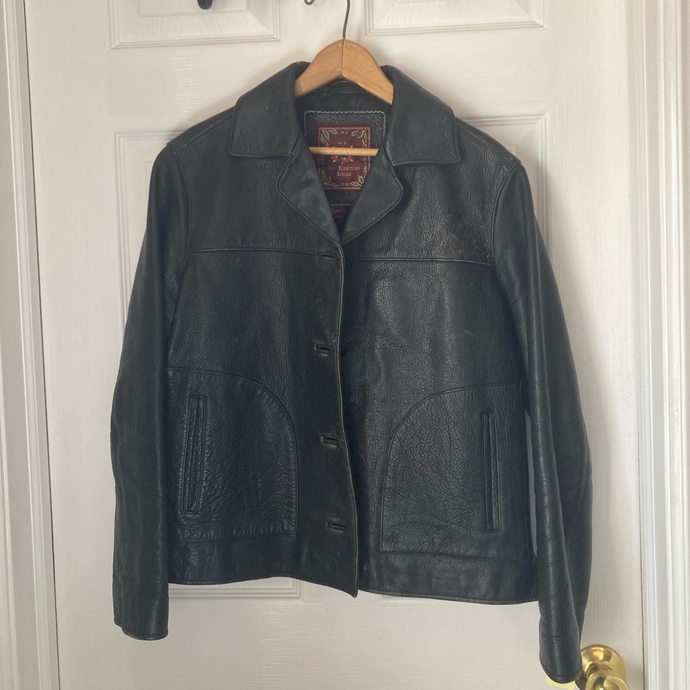 The Territory Ahead Vintage Black Leather Jacket